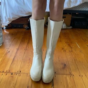 Cream Tall Boots